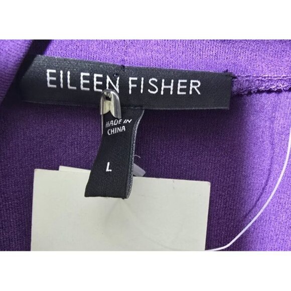 Eileen Fisher Turtleneck Sweater Silk L Purple Basics Layering Breathable Comfy - Picture 3 of 14